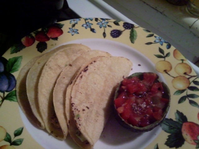 My UnRefried Bean Plate - Salsa in the Shell for Me! ;)